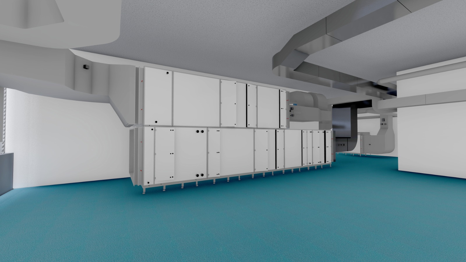 HVAC installation — ductwork and piping networks