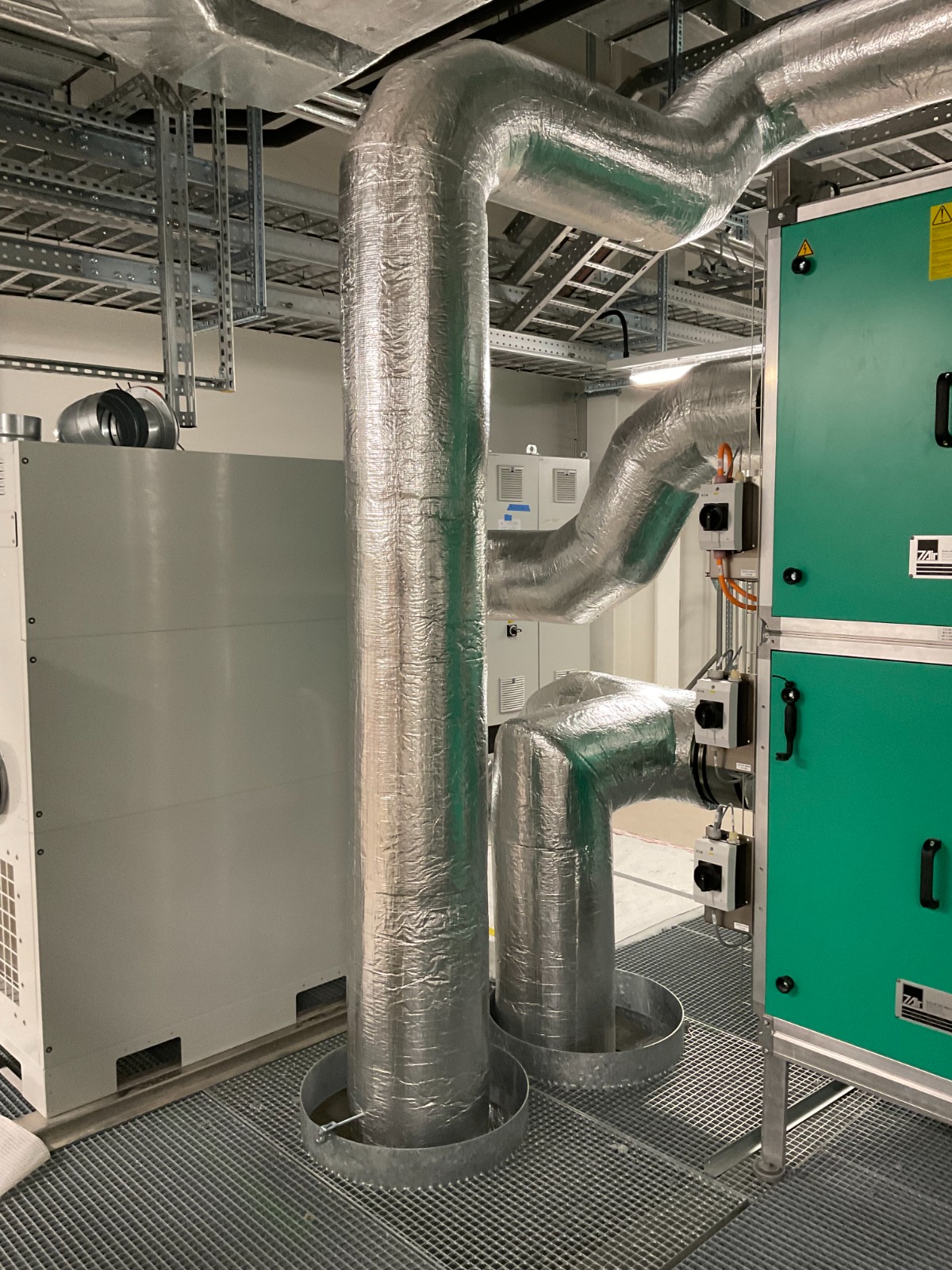 HVAC installation — ductwork and piping networks
