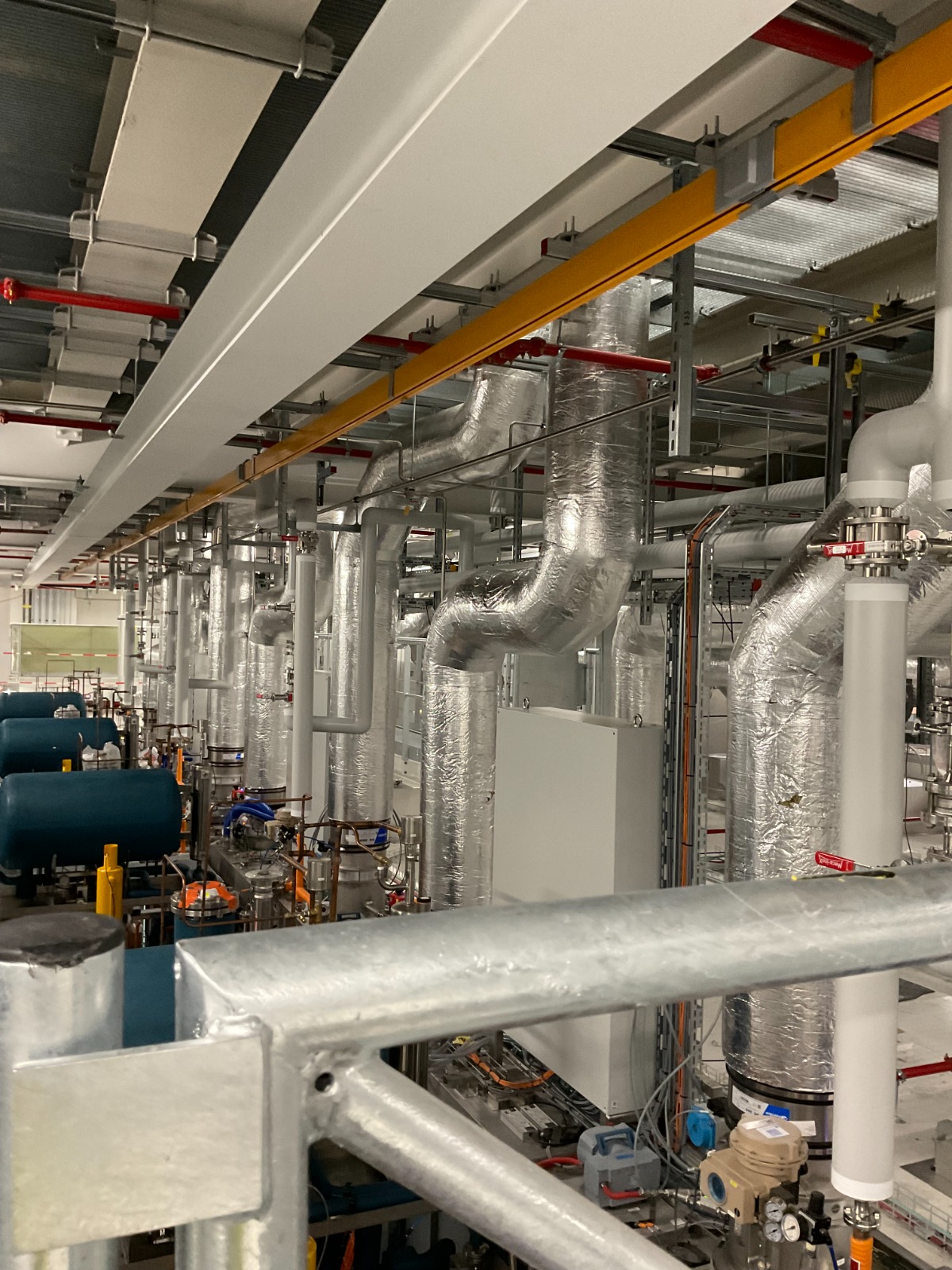 HVAC installation — ductwork and piping networks